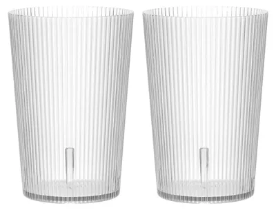 Plastik-Trinkgläser 2er-Set, 220 ml, transparent, wiederverwendbar