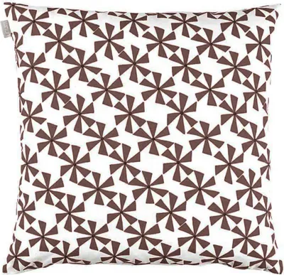 Image de Linum Coton Spinn Housse de coussin Fleurs Marron 50x50 cm