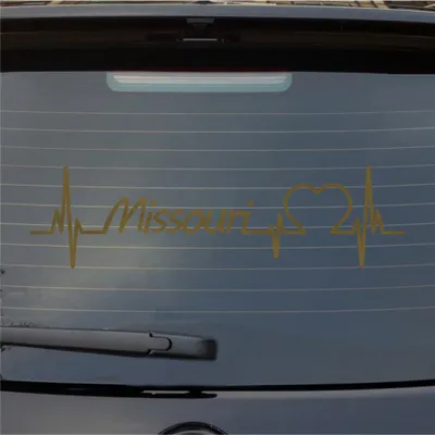 Produktbild von Heckscheibenaufkleber Missouri Herzschlag Puls Staat USA Liebe 55x15 cm Gold Auto Aufkleber Sticker