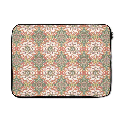 Produktbild von MuchoWow® Laptop Hülle 13 Zoll Blumen - Mandala - Vintage - Muster Laptoptasche - Laptophülle - Sleeve - Rundumschutz
