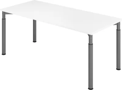 Produktbild von bümö Schreibtisch Serie-Y - Nachbildung: Weiß, Gestell: Graphit, Größe:  180 x 80 cm