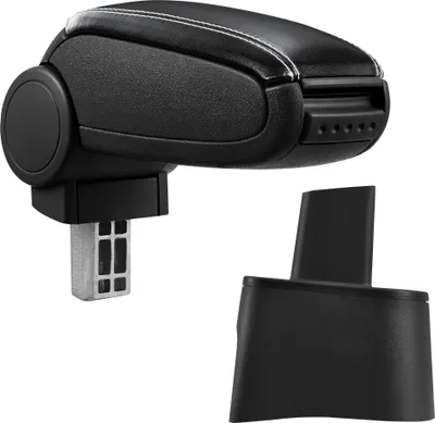 Produktbild von [pro.tec] Mittelarmlehne Passgenau für Seat Ibiza Typ 6L in den Baujahren 2002 - 2008 (3- oder 5- Türer) - Armauflage mit Staufach - gepolstert - schwarz Kunst-Leder mit weissen Nähten