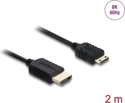 Produktbild von Delock Koaxiales High Speed HDMI Kabel HDMI Stecker zu Mini HDMI Stecker 8K 60 H