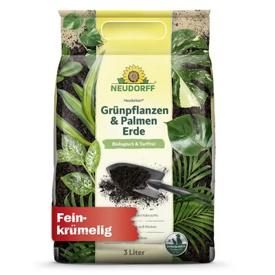 Produktbild von Neudorff NeudoHum Grünpflanzen- & PalmenErde 3L torffreie Erde für Monstera, Ufo-Pflanze, Yucca und Palmen