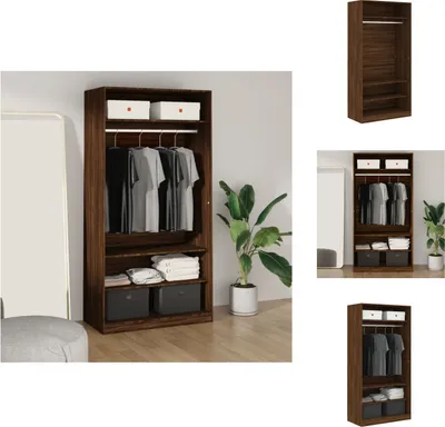 Produktbild von vidaXL Kleiderschrank Braun Eiche-Optik 100x50x200 cm Holzwerkstoff -  Kleiderschränke