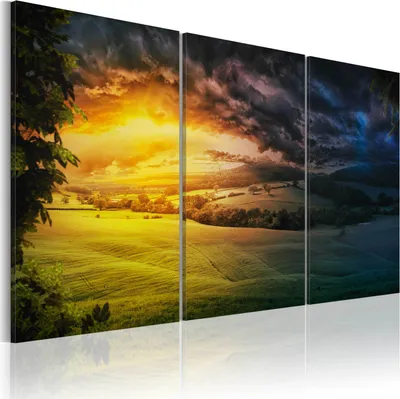 Produktbild von Modernes Wandbild 030112- 31 (120x80) - 3 Teilig Bilder Fotografie auf Vlies Leinwand Foto Bild Dekoration Wand Bilder Kunstdruck Landschaft