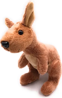 Image de Onwomania peluche tissu animal kangourou brun debout marsupial 19 cm