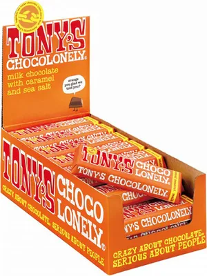 Produktbild von Tony's Chocolonely Schokoriegel Milch mit Karamell und Meersalz, FT 35 x 47 Gramm