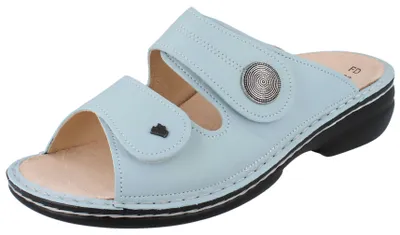 Produktbild von FINN COMFORT Sansibar Damen Pantolette hellblau sky Glattleder - Größe: 40