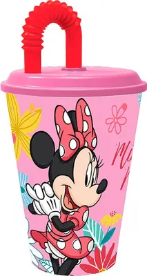 Produktbild von Disney Minnie Trinkbecher - 430 ml - Strohhalmbecher für Kinder - Filmbecher