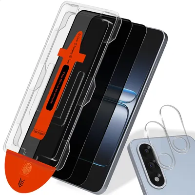 Produktbild von 2-Pack OnePlus Nord 5 Privacy Displayschutzfolie & 2-Pack Kameraschutz - Gehärtetes Glas | [Automatische Installation] - Blasenfrei