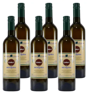 Produktbild von Achaia Clauss Liokri Retsina Weißwein (6 x 0,75L)