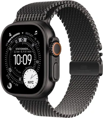 Zdjęcie produktu dla Apple Watch Ultra 3 GPS + Cellular, 49mm, Black Titanium Case, Black Titanium Milanese Loop Large