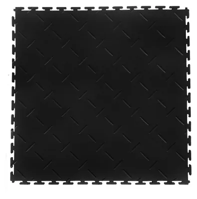 Immagine prodotto di Pavimentazione In Pvc Per Garage Magazzini Corridoi Palestre Eco - T Lock - Diamond - 498x498x6,5 Mm Nero - 498 mm