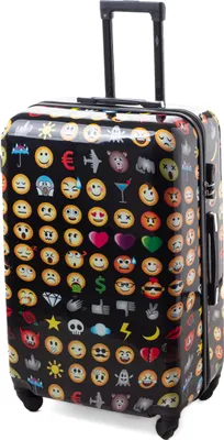 Produktbild von RGL 5188 XXL Reisekoffer Polycarbonat Hartschalen Koffer Abnehmbare Räder Trolley Emoji