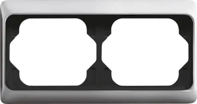 A product shot of a two-gang light switch frame.