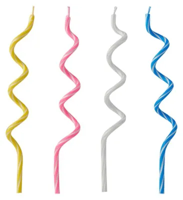 Produktbild von PAPSTAR Geburtstagskerzen "Spirale", farbig sortiert, 12,5 cm | Blister (12 Stück)
