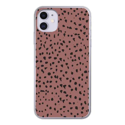 Produktbild von MuchoWow® Handyhülle Schutzhülle Hülle für iPhone 11 Polka dots - Muster - Schwarz Silikon Softcase Handy Hülle - Handytasche