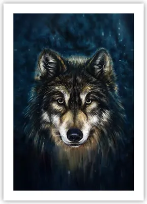 Produktbild von Poster - Poster ohne Rahmen - Wolf Dunkel Grafik - 50x70 cm - Wand Bild - Wanddeko - Wandbilder - Kunstposter - Wandposter - Bilder - Kunstdruck - Wanddekoration - Wandbild - P2XPA50x70-4845