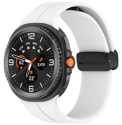 Immagine prodotto di Per Samsung Galaxy Watch 8 / 8 Classic Cinturino in silicone con chiusura magnetica pieghevole Bianco