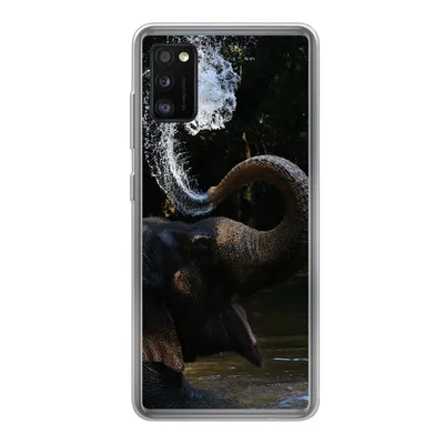 Produktbild von MuchoWow® Handyhülle Schutzhülle Hülle für Samsung Galaxy A41 Elefant - Wasser - Rüssel - Tiere - Natur Silikon Softcase Handy Hülle - Mobiltelefon