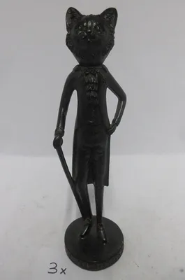 Produktbild von Gilde Figur, Katze, Gentleman, Kunstharz, braun, VE 2, D. 10 cm Höhe: 33.50 cm Durchmesser: 10.00 cm 37655