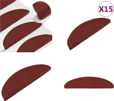 Produktbild von vidaXL Stufenmatten Selbstklebend 15 Stk. 56x17x3 cm Rot - Treppenmatte - Treppenmatten - Stufenmatte - Stufenmatten
