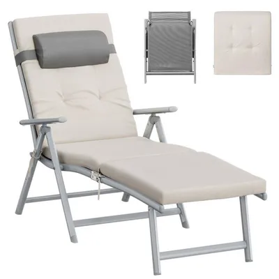 Produktbild von Gartenliege GCB024WZ02, 183 x 58 x 97 cm, beige