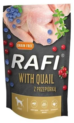 Zdjęcie produktu dla Rafi Mokra Karma Dla Psów Z Przepiórką Z Dodatkiem Borówki I Żurawiny 500 G