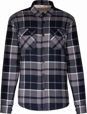 Produktbild von Kariban Karo-Hemdjacke mit Sherpa-Futter