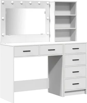 Produktbild von Schminktisch mit Regal Weiß 78,5 x 41 x 135 cm Holzwerkstoff