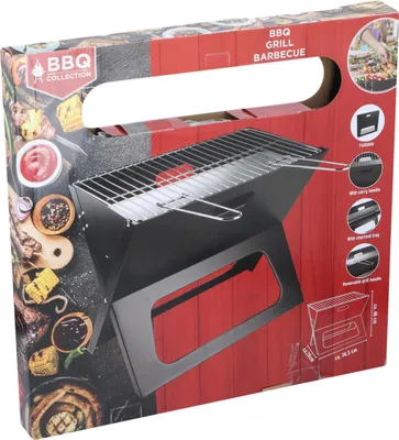 Immagine prodotto di Barbecue da tavolo Barbecue a carbonella da campeggio Barbecue portatile pieghevole con ciotola per il fuoco