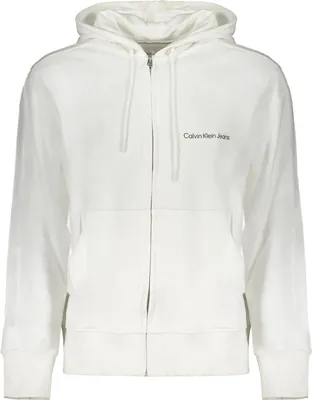 Produktbild von Weißes Herren-Kapuzen-Sweatshirt mit Reißverschluss aus Baumwolle