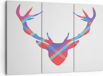 Produktbild von Bild auf Leinwand - Leinwandbild - Abstraktion Hörner - 105x70cm - Wand Bild - Wanddeko - Leinwanddruck - Bilder - Kunstdruck - Wanddekoration - Leinwand bilder - Wandkunst - CE105x70-3607