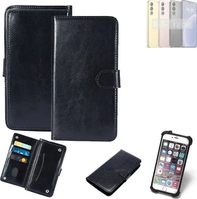 Produktbild von K-S-Trade 360° Hülle kompatibel mit Meizu 20 schwarz Kunstleder Case BookCase WalletCase Kunstlederederhülle Handyhülle, Rundumschutz Bumper (1x)