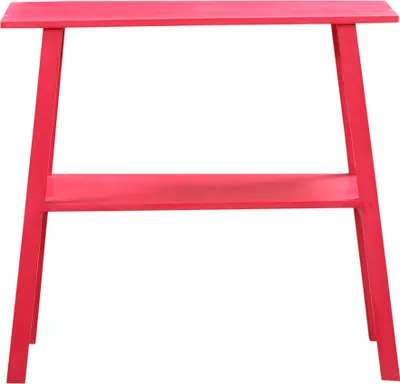 Produktbild von Marrakesch Regal Konsolentisch Kommode in Rot aus Holz 90cm breit und 30cm schmal | Stilvolle Konsole Japandi als skandinavische Möbel für Wohnzimmer, Jugendzimmer und Schlafzimmer als Schminktisch