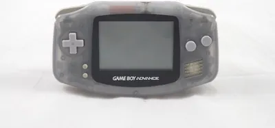 A transparent gray Nintendo Game Boy Advance handheld console is shown on a white background.