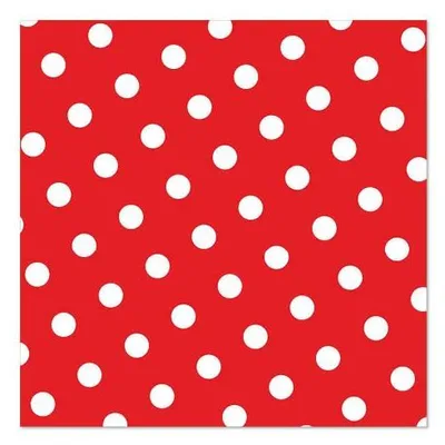Produktbild von Papstar Servietten, 3-lagig 1/4-Falz 33 cm x 33 cm rot "Dots", 12 x 30 Stück