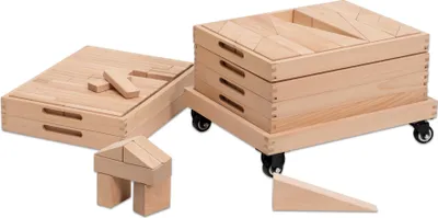 Produktbild von Betzold Bausteinwagen mit 6 Fächern, Bausteine für Räumliche Vorstellung, Motorik/Geschicklichkeit, Ausführung: Set 2