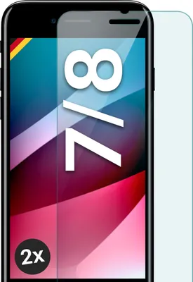 Produktbild von SCHUTZFOLIE FÜR APPLE IPHONE 7 / 8 - ECHTGLAS, Stückzahl:2er Set