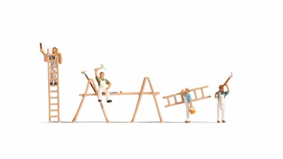 Image de Kit de peinture NOCH® comprenant 4 figurines : accessoires pour le modélisme et le modélisme ferroviaire, peints à la main, échelle H0, cadeau idéal pour le bricolage et la décoration