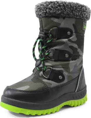 DREAM PAIRS Jungen Mädchen wasserdichte Winter Warme Schneestiefel Kinder Winterstiefel,Farbe:Grün, Größe:37.5