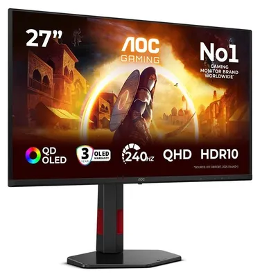 Obrázek produktu pro AOC G4 Q27G4ZDRAD, 67,3 cm (26.5"), 2560 x 1440 px, Quad HD, OLED, 0,03 ms, Černá, Červená