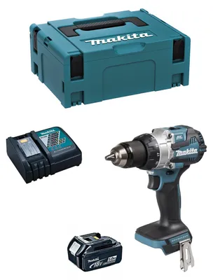 Zdjęcie produktu dla Wiertarko-wkrętarka udarowa MAKITA DHP492RTJ1 (1 x 5,0 Ah + DC18RC + MAKPAC 2)