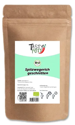 Produktbild von Tasty Pott  Spitzwegerich getrocknet & geschnitten - im Beutel - 250g