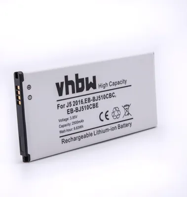 Produktbild von vhbw Akku kompatibel mit Samsung Galaxy SM-J510F/DS, SM-J510FN/DD, SM-J5109, SM-J510F, SM-J510FN Handy Smartphone Telefon (2500 mAh, 3,85 V, Li-Ion)