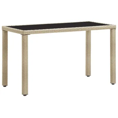 Zdjęcie produktu dla Stół ogrodowy, beżowy, 123x60x74 cm, polirattan