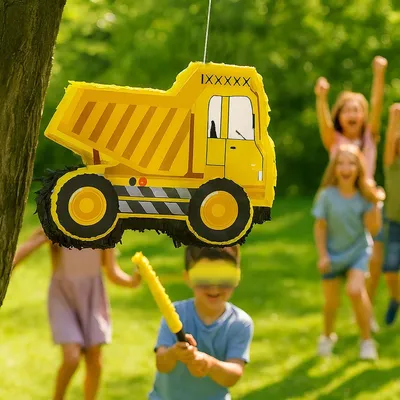 Obrázek produktu pro Sada piñata pro stavební vozidla s pálkou a maskou