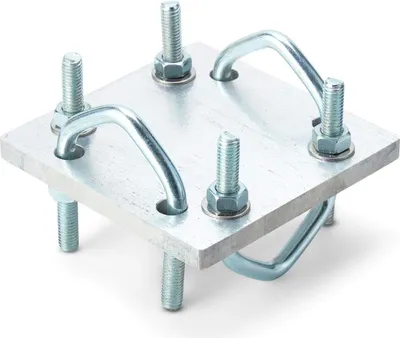 Produktbild von CROSS-2 Heavy Duty Mastklemme vertikal auf horizontal – 5,1 cm auf 5,1 cm – Aluminium Cross-Over Plate