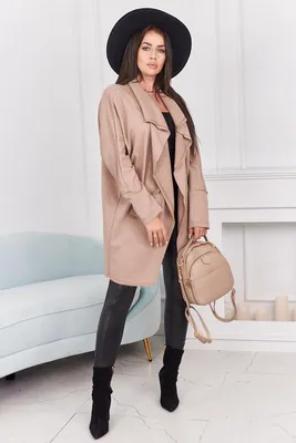 Produktbild von Dunkelbeiger Umhang mit Taschen